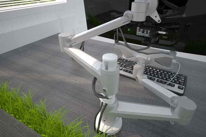 Monitorarm closeup
