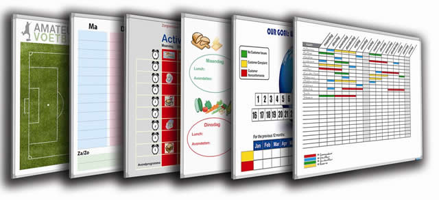 bedrukte whiteboards