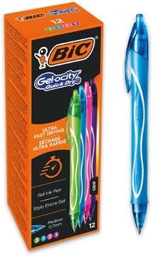 BIC 943440 Ocity Illusion - Bolígrafo De Gel  0.012 In, 12 Unidades Color Azul