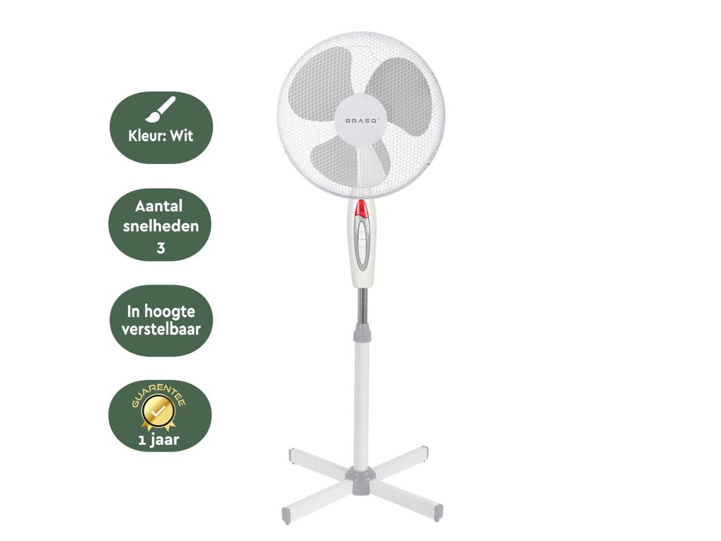Boneco F220 Airshower Statiefventilator 37.5×85 cm Wit/Zwart